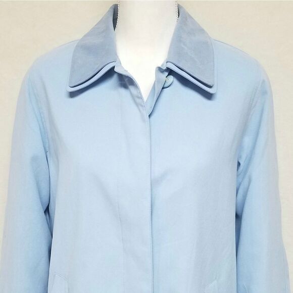 LONDON Fog Blue Double Collar Jacket Coat Medium P - Picture 2 of 8